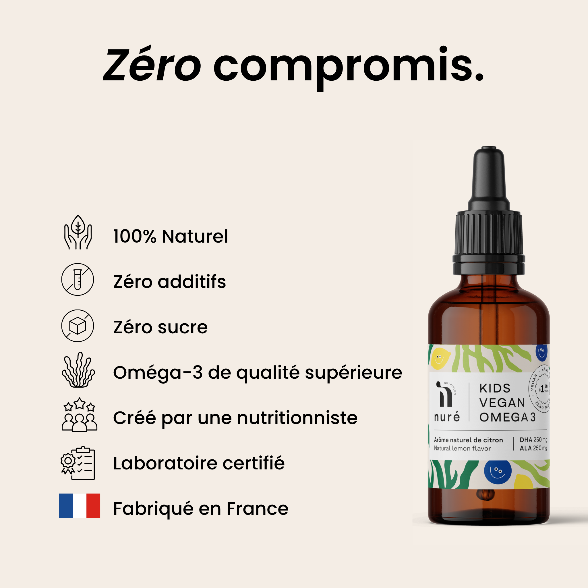 Kids Vegan Omega-3 Citron | 50 ml