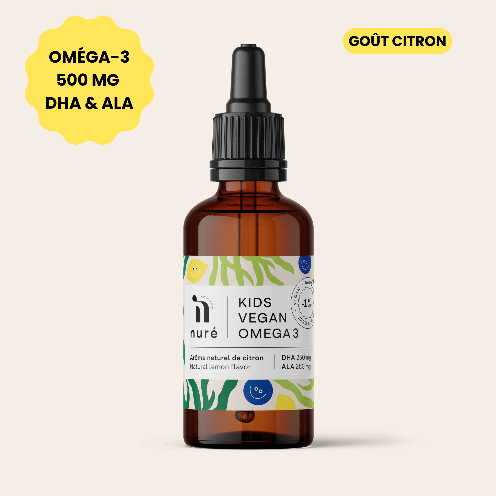 Kids Vegan Omega-3 Citron | 50 ml