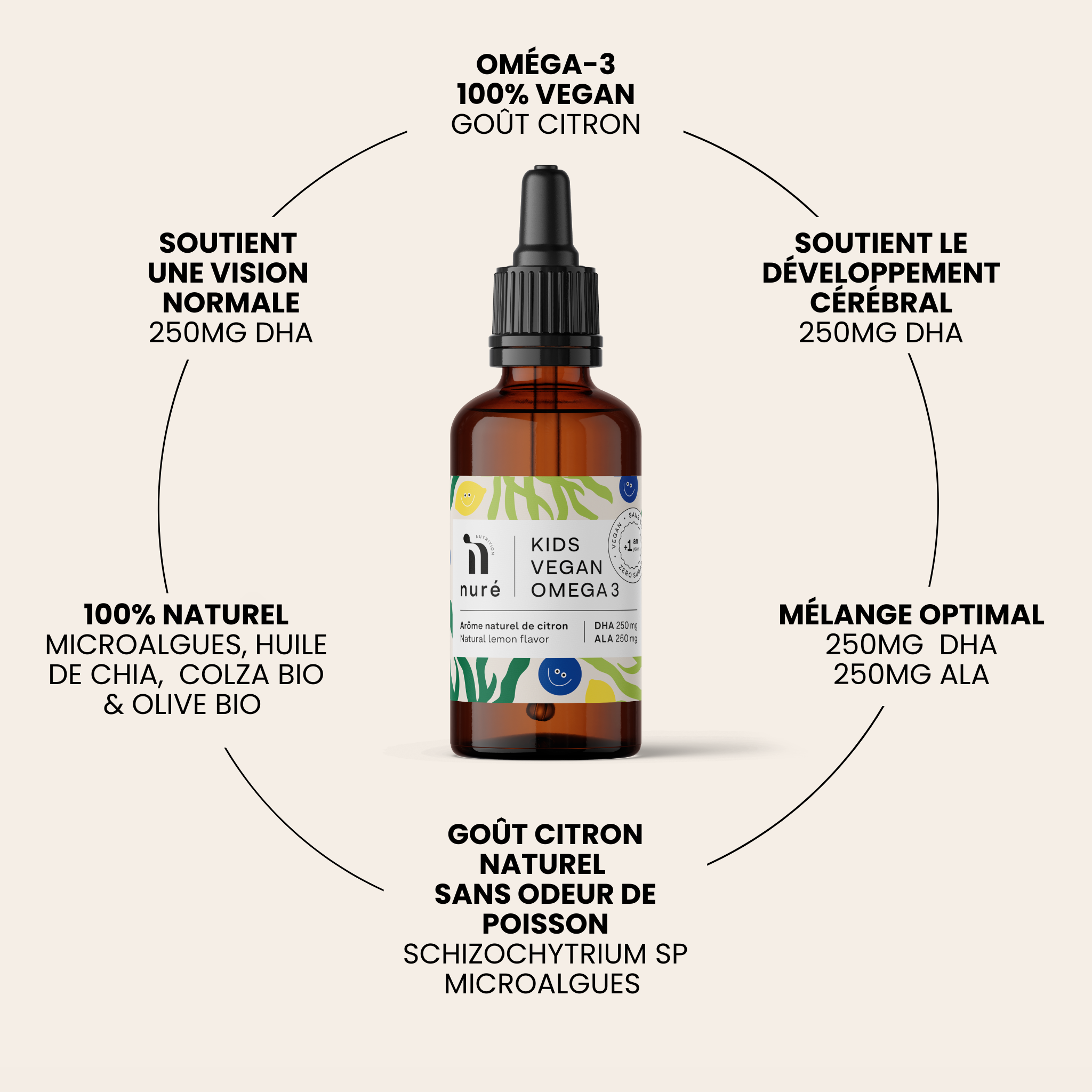 Kids Vegan Omega-3 Citron | 50 ml